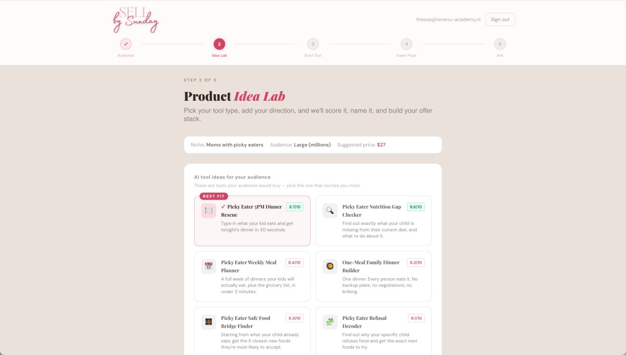 Product Idea Lab screenshot