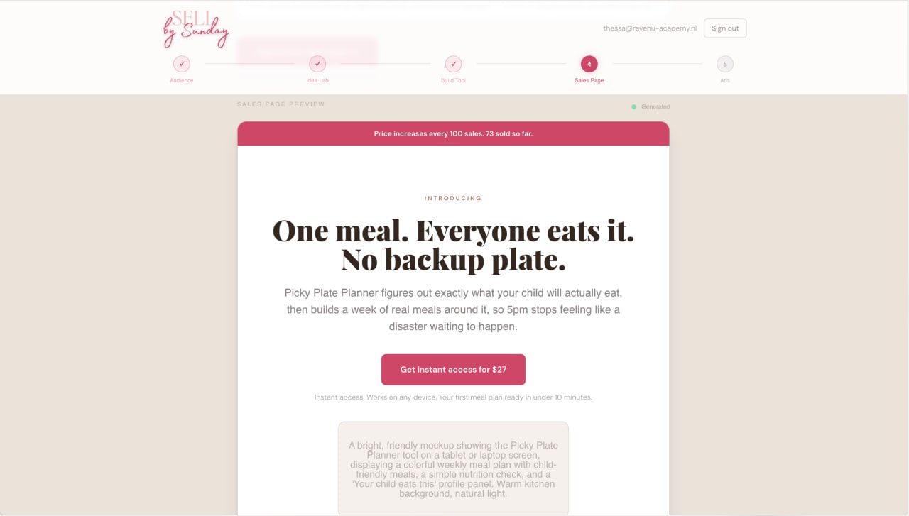Sales Page Generator screenshot